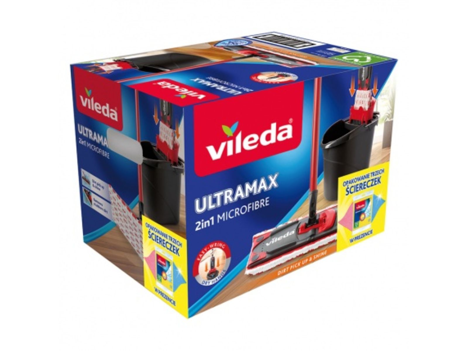 Vileda Ultramax BOX (mop + wiaderko+wkład) ZESTAW + ŚCIERECZKI GRATIS 177453